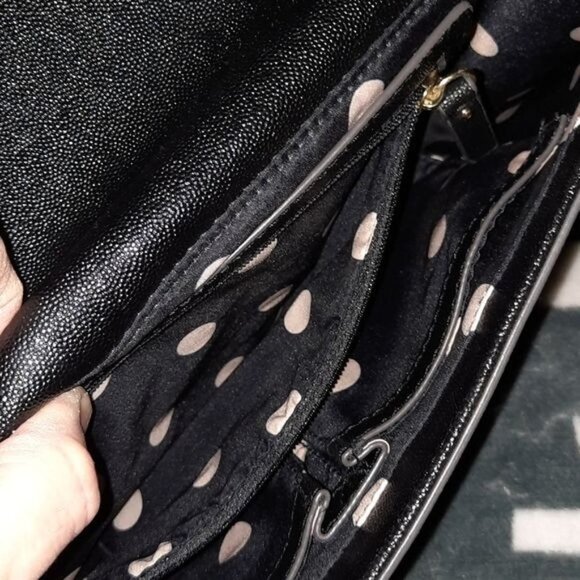 Anne Klein Black and Gold Shoulder Clutch Hand Bag - Picture 7 of 14